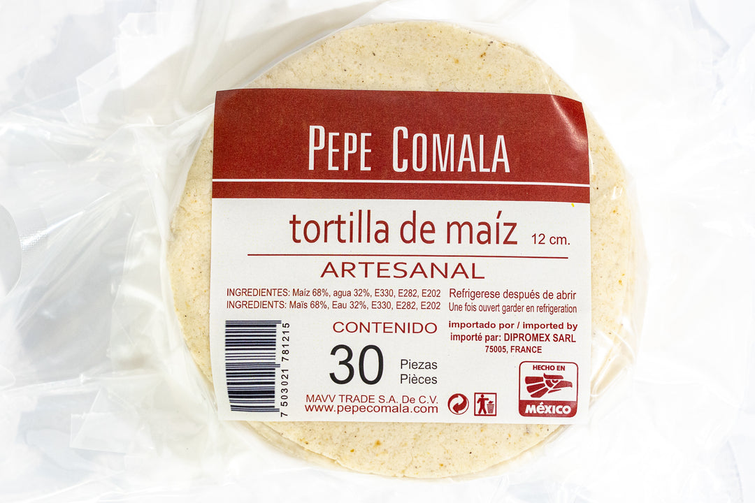 PEPE COMALA TORTILLA DE MAIS 12 CMS 30 PCES.