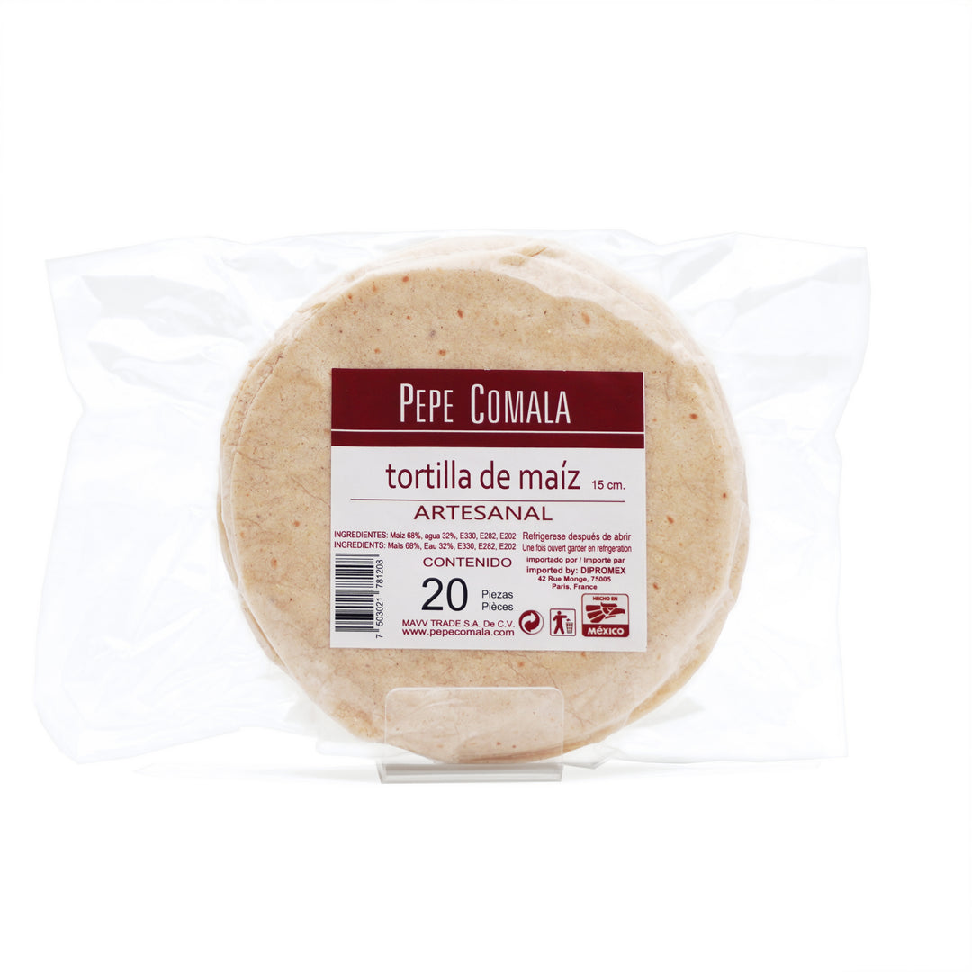 PEPE COMALA TORTILLA DE MAIS 15 CMS 20 PCES.